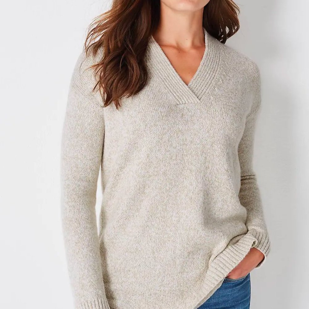J. Jill Relaxed Marled V-Neck Sweater